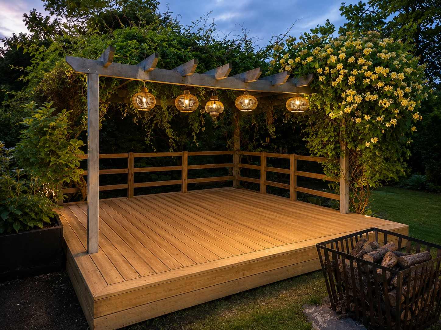 Beautiful porcelain patio and garden landscaping by Oliver Charles Garden Design